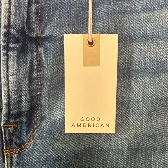 Good American Good Curve Straight Leg Super High Rise Blue Jeans Size 15 - Picture 4 of 12